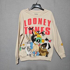 Looney Tunes Warner Bros. Sweatshirt Sz L Bugs Tazz Porky Sylvester Marvin Daffy